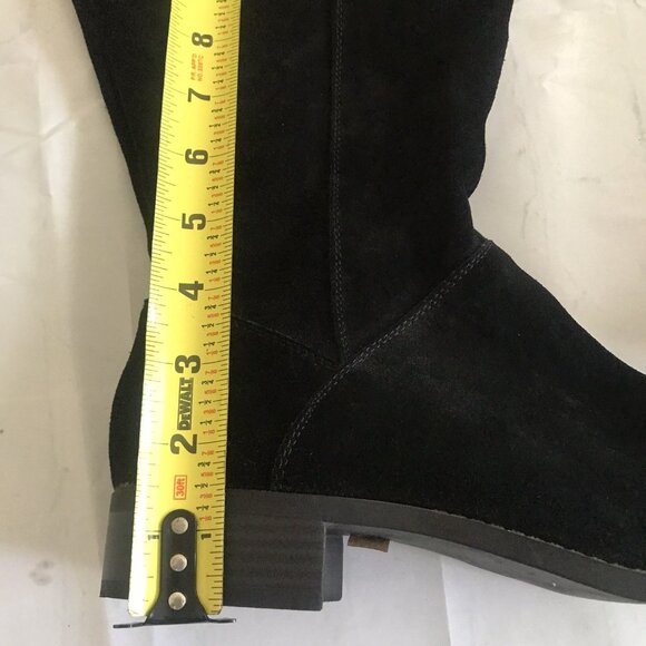 Torrid Women's Size 10 Genuine Suede Knee High Wide Calf Black Boots - Picture 4 of 7